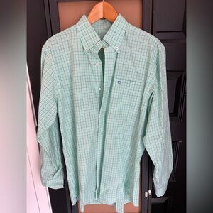 Southern Tide Men's Light Green Plaid Shirt